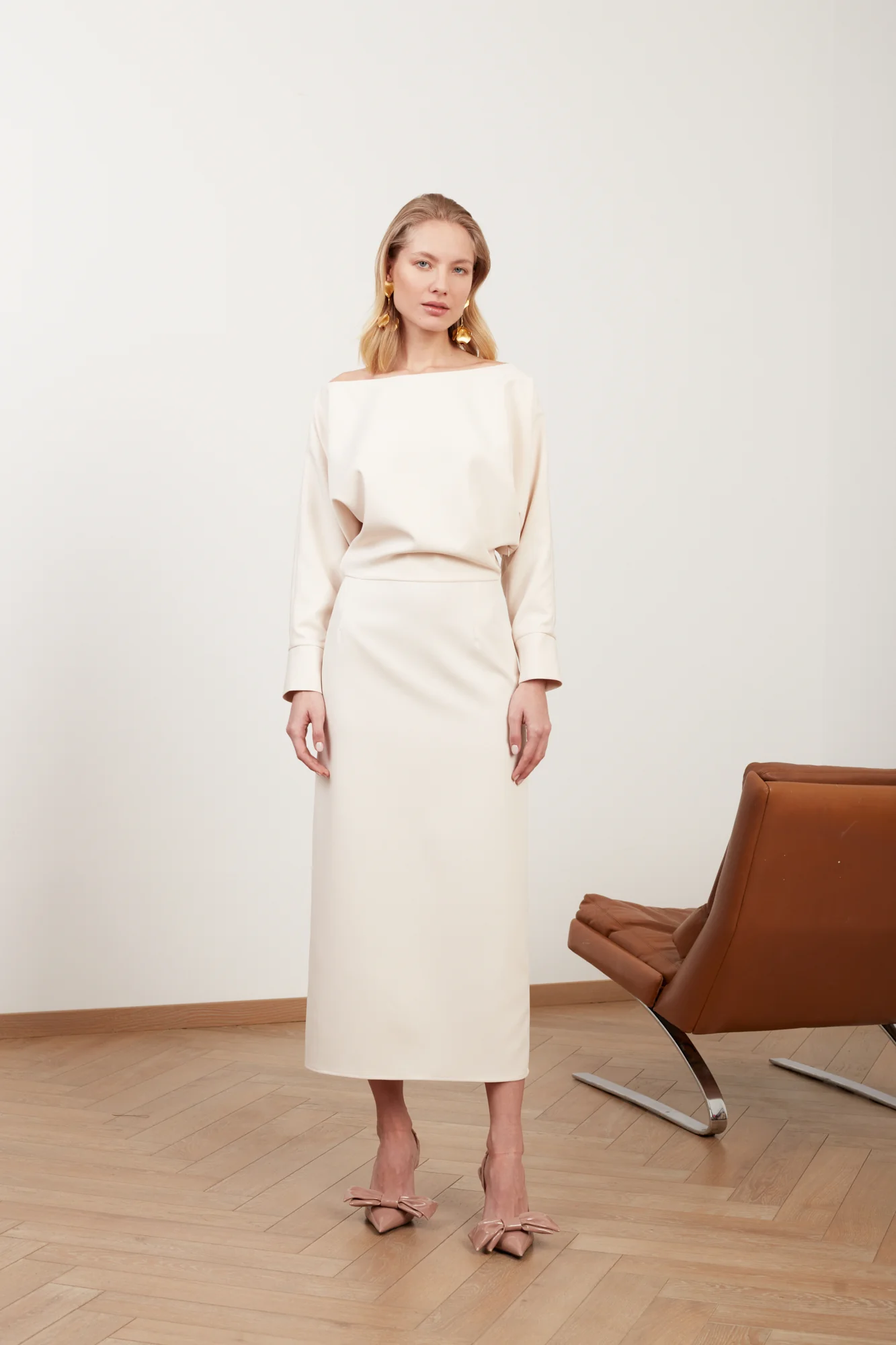 AGALIA cream off-the-shoulder midi dress - Image 2