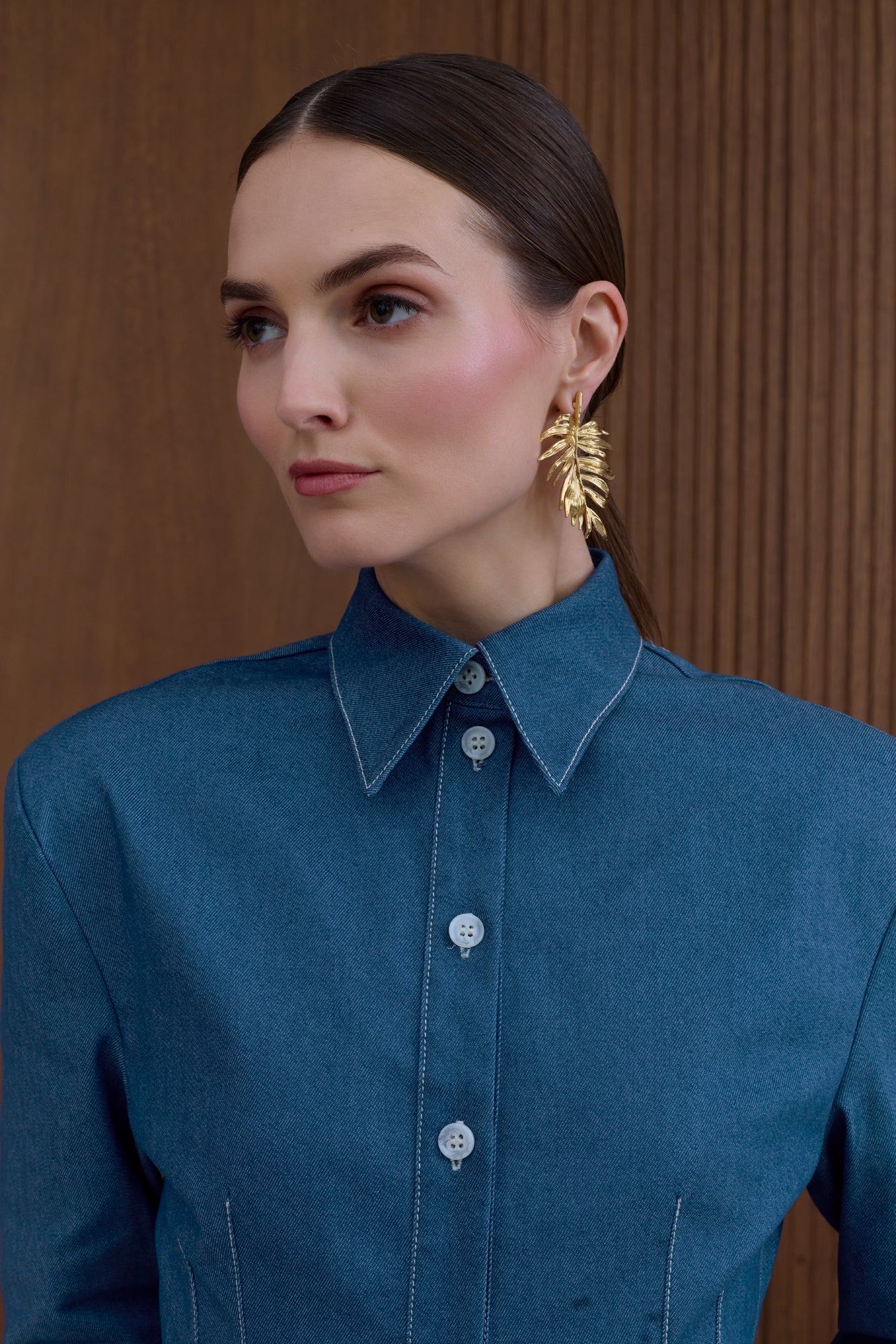 EDITH Blue Denim Midi Dress - Image 2