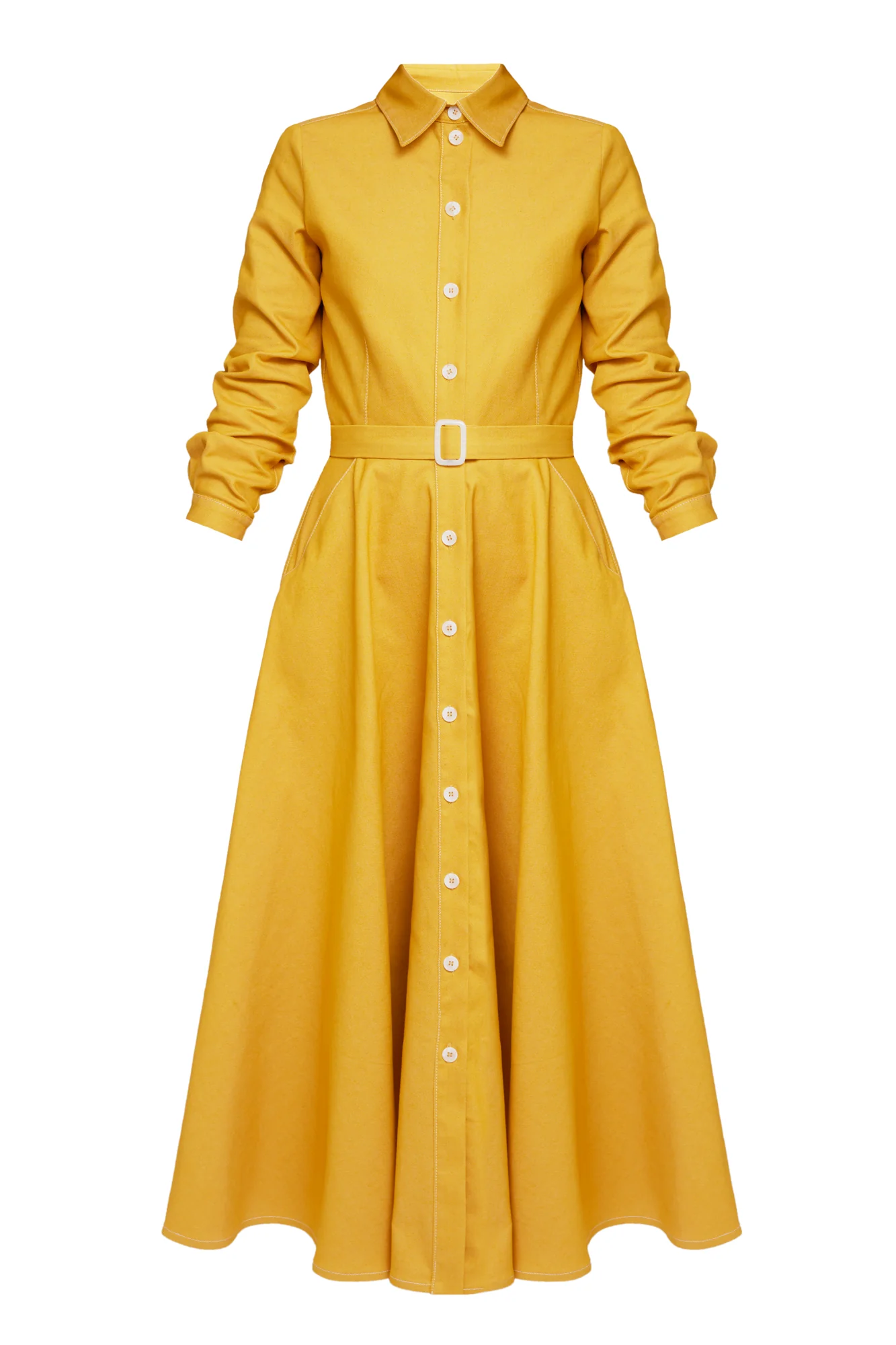 ESTI classy yellow denim shirt dress - Image 7