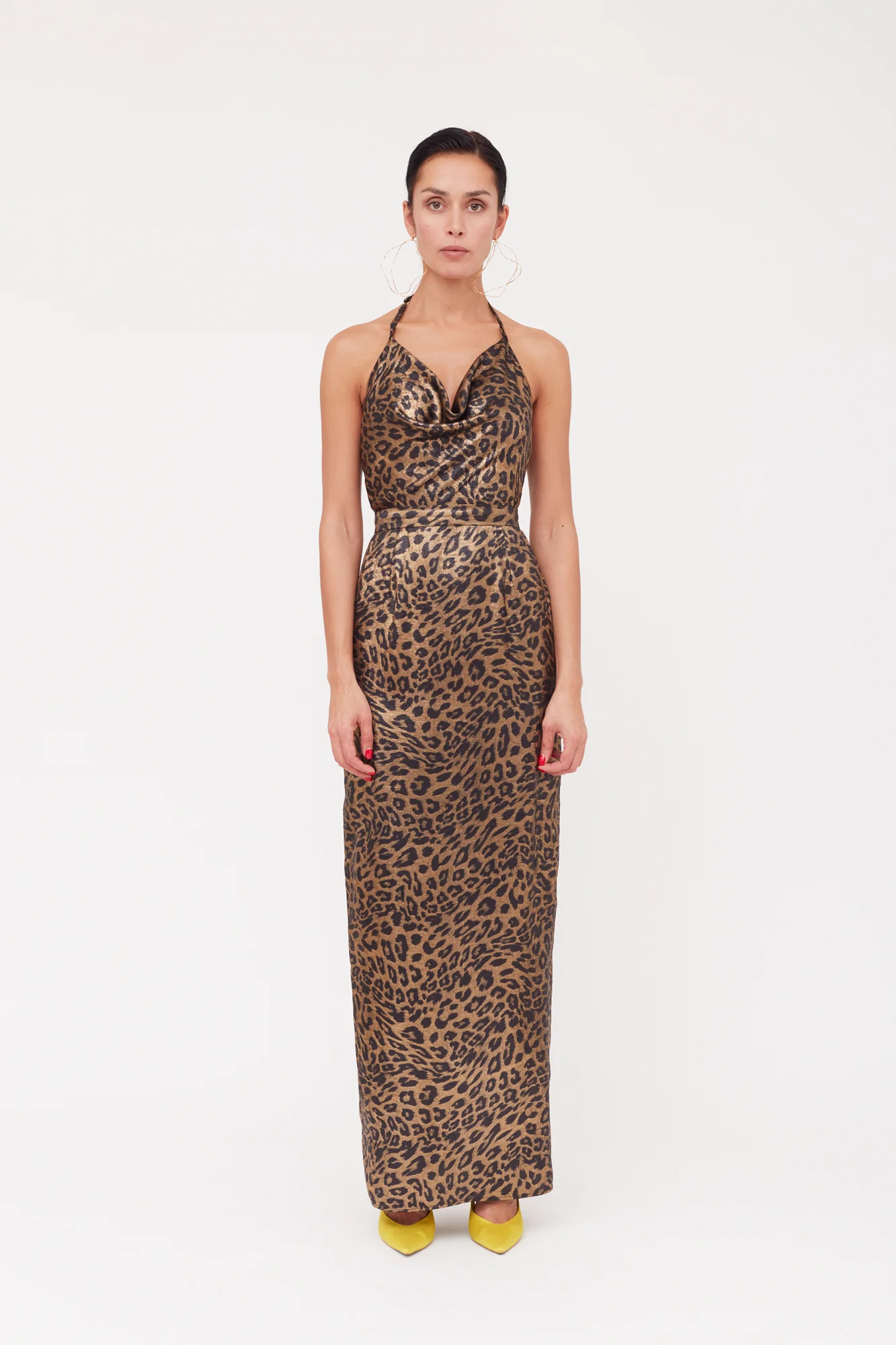 KALEA Animal Leopard Print Maxi Cowl Neck Dress - Image 2